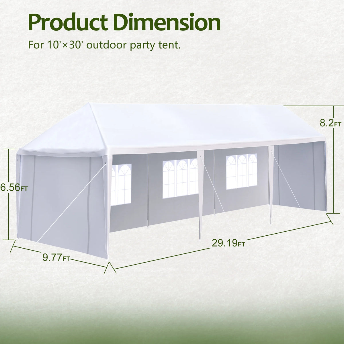 10x30' Outdoor Canopy Tent with 5 Removable Sidewalls I993740