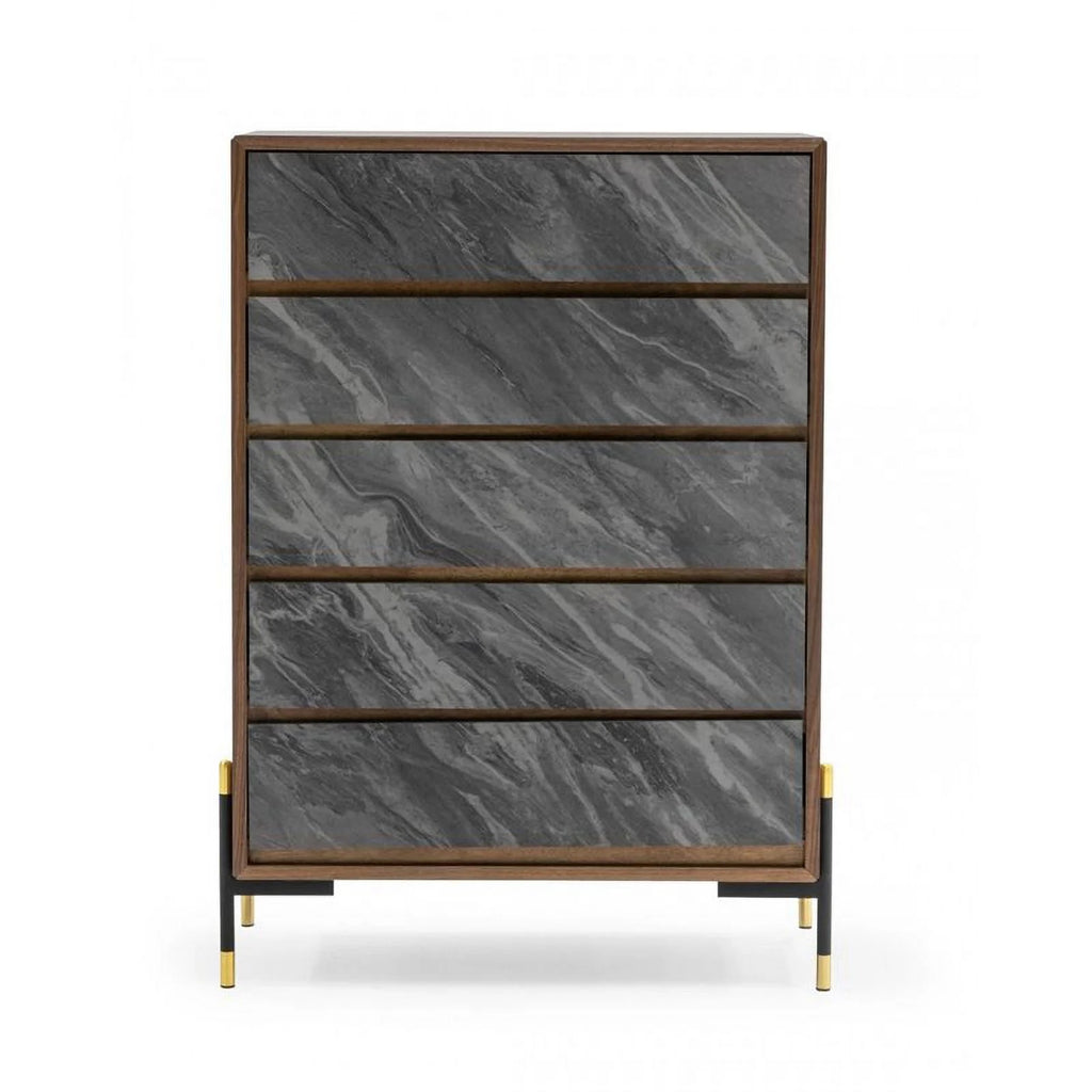 Gray Walnut Wood Bedroom Chest K2206
