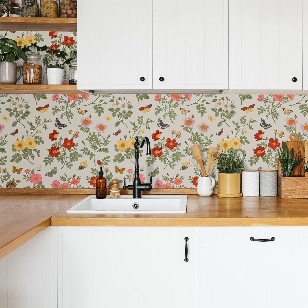 17.7''x118'' Multicolor Floral Peel and Stick Wallpaper N593