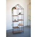 Metal & Wood House Shape Shelving Unit K292591