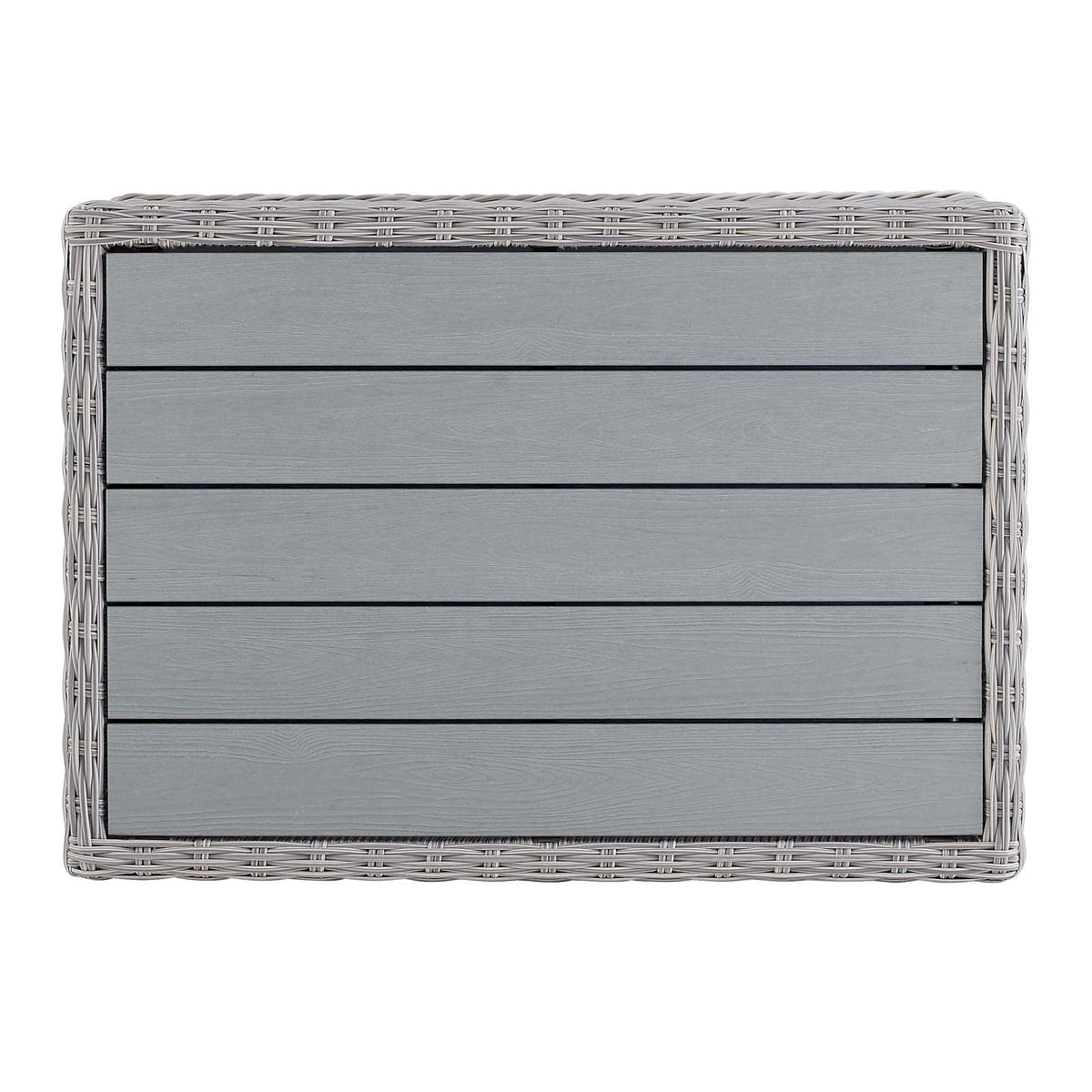 45" Light Gray Wicker Rattan Outdoor Coffee Table R8962