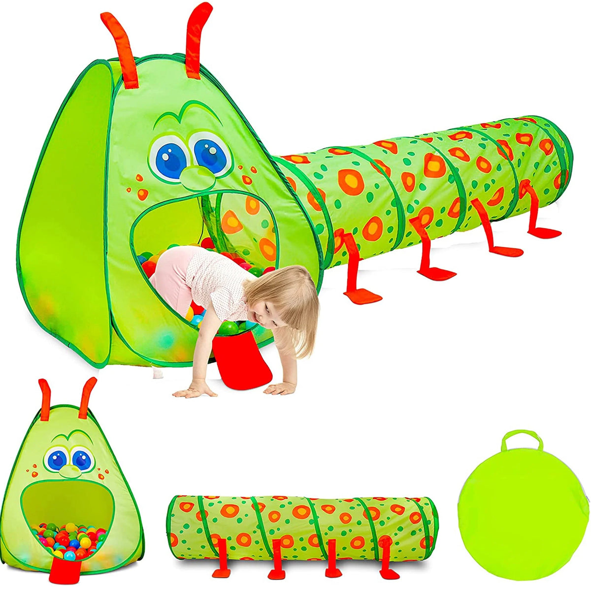 2-in-1 Pop Up Tent Playhouse Set with Play Tunnel N109166