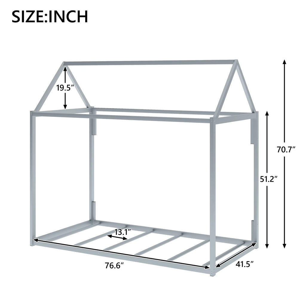 Full Size Metal Tent Bed with Slats R20820