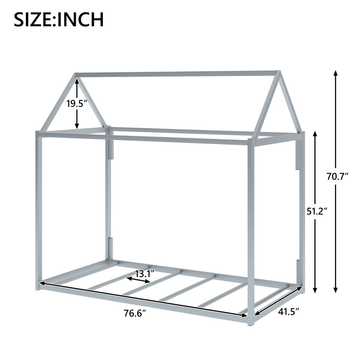 Full Size Metal Tent Bed with Slats R20820