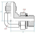 90-Degree Adapter, Male 0.75 JIC x Male 0.5 BSPP, Stainless Steel X74840