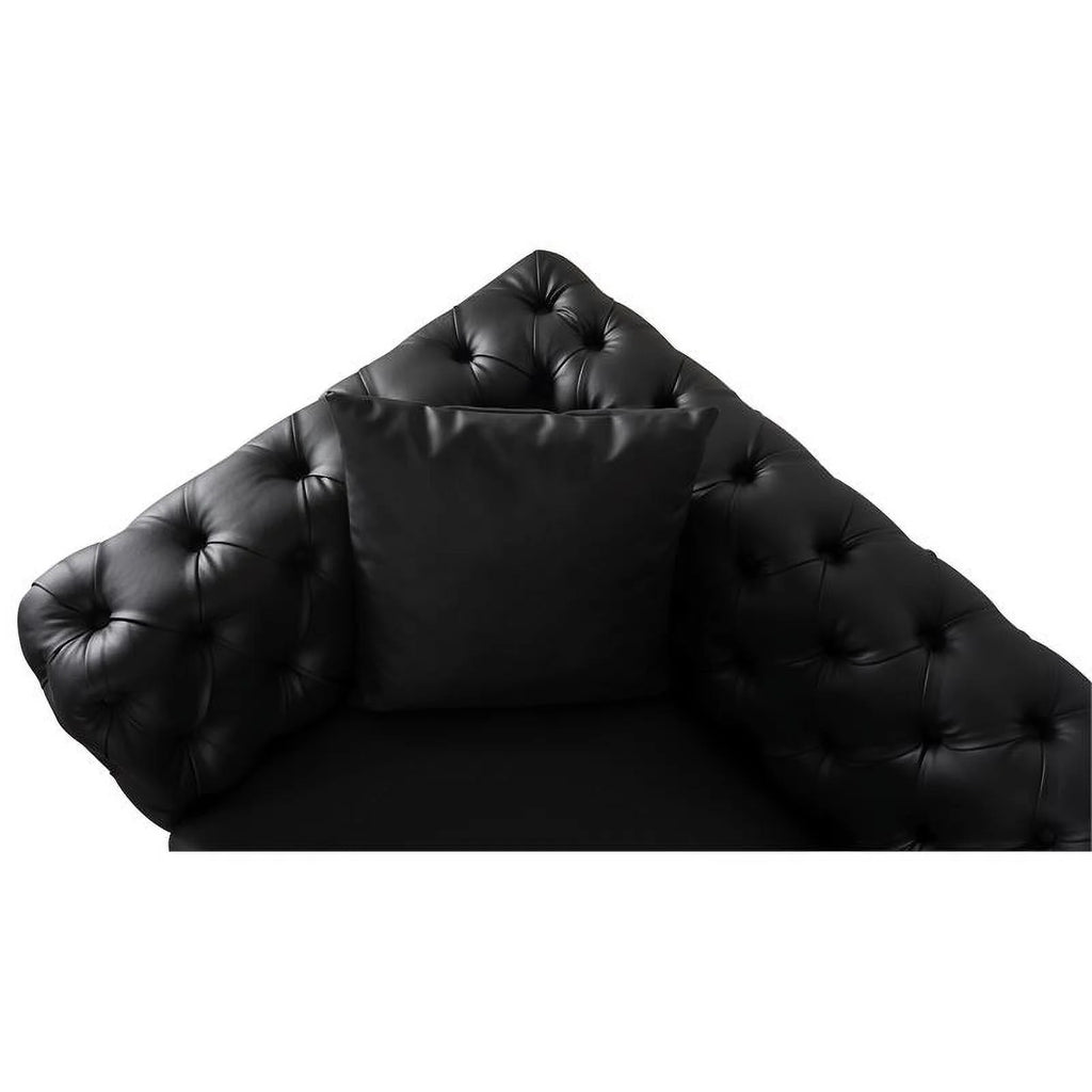 Black Vegan Leather Loveseat T44174