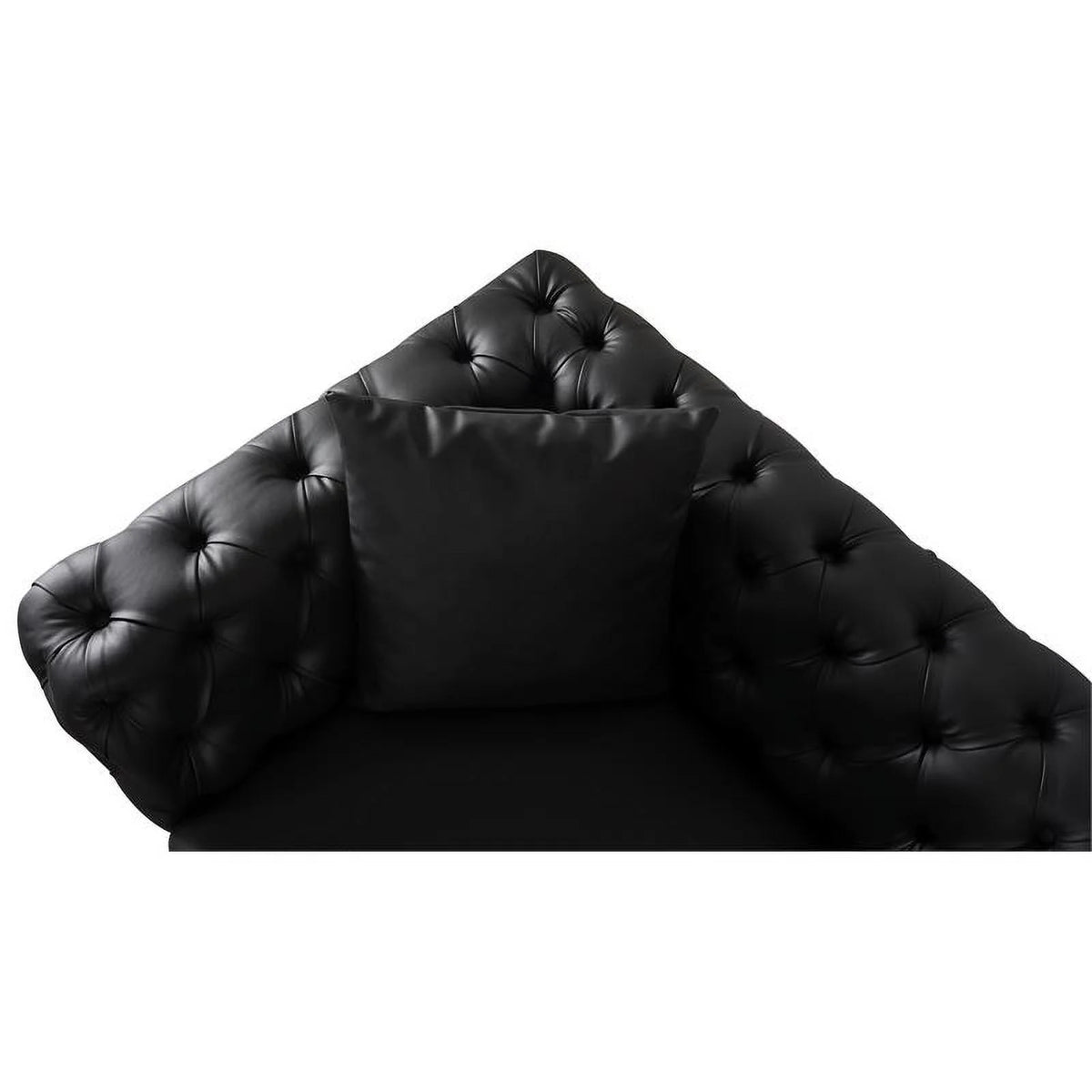 Black Vegan Leather Loveseat T44174