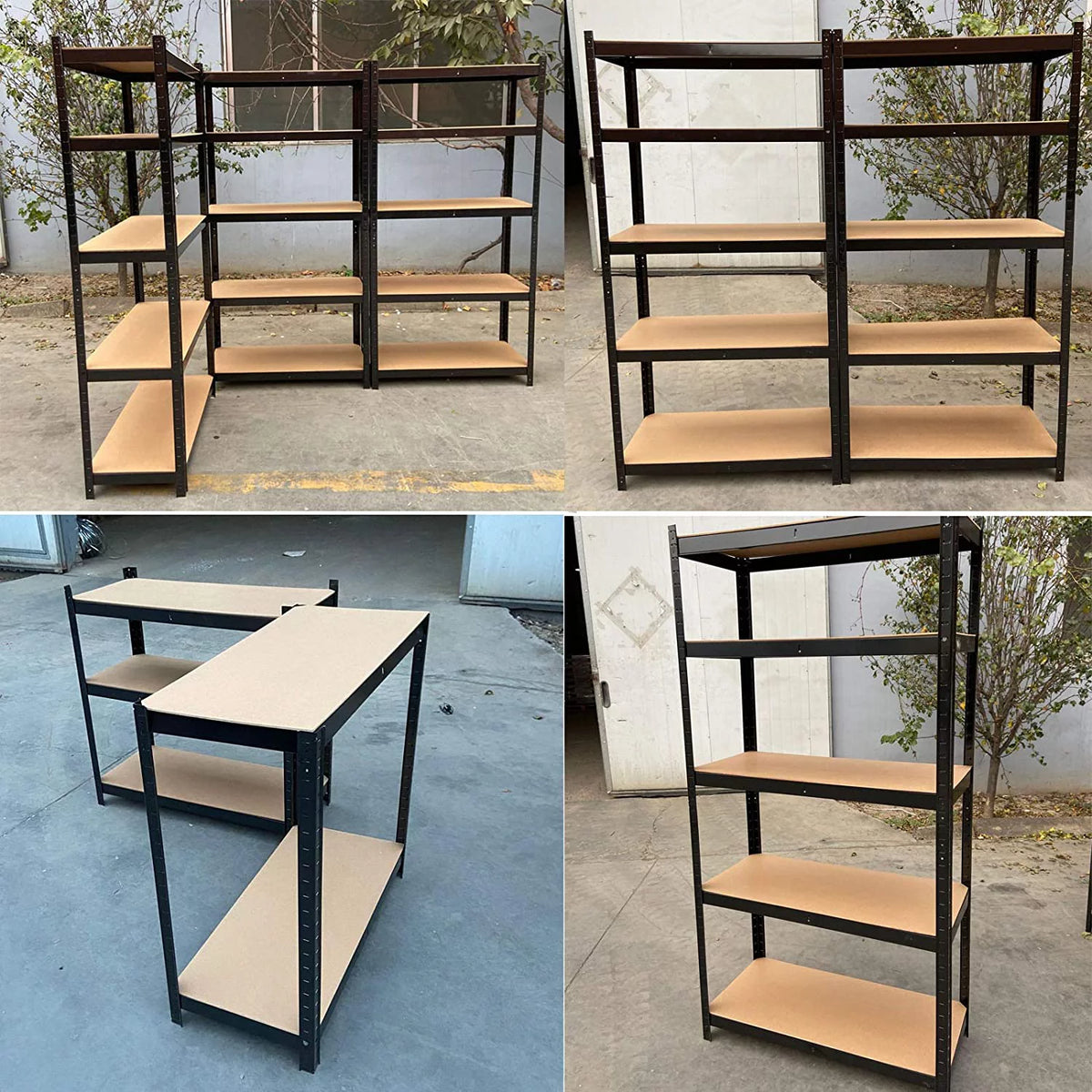 5-Tier Shelving Unit 59"x28"x12" Black W2630