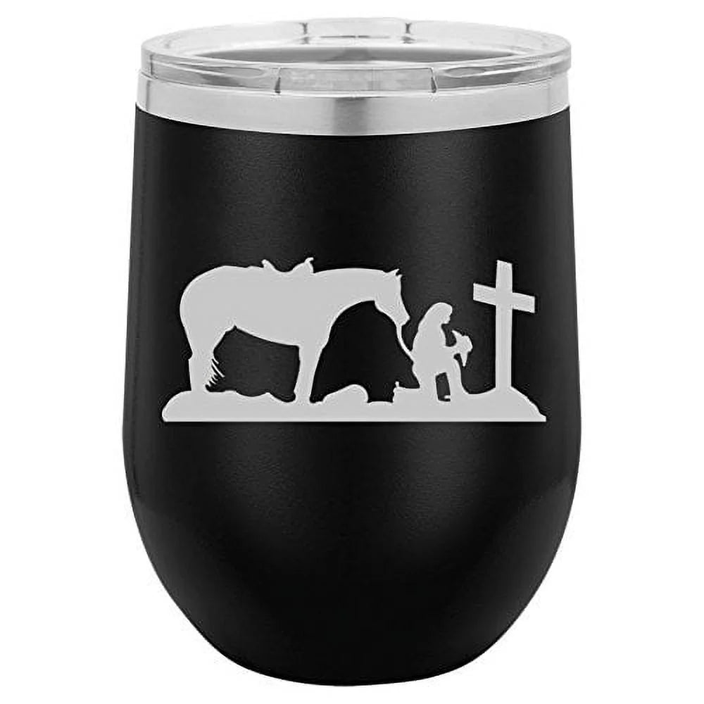 12 oz Insulated Stainless Steel Wine Tumbler with Lid B743