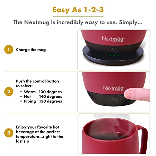 Burgundy 14 oz Self-Heating Coffee Mug P17758