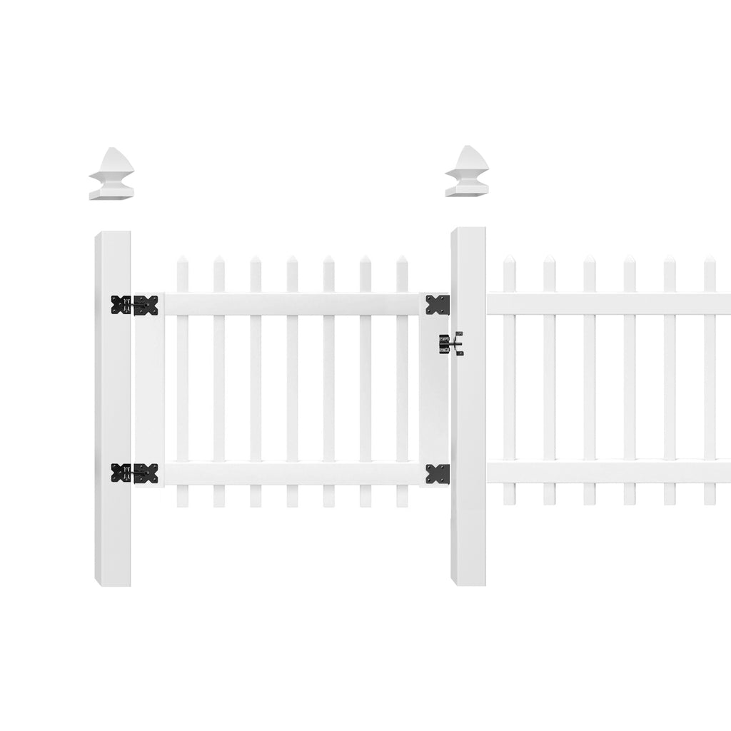 White Vinyl Picket Fence Gate O296