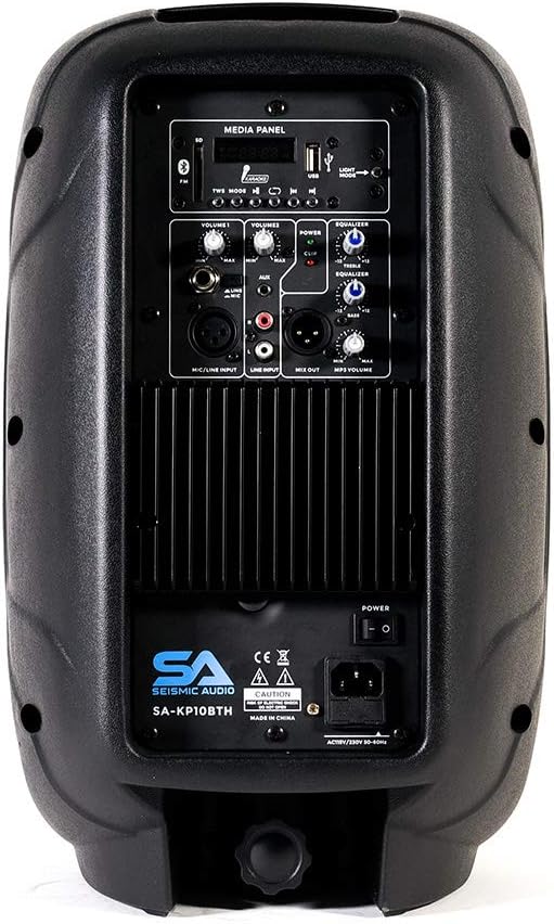 Active 10 Inch DJ Karaoke Party Speaker with Stand, Bluetooth, LED Lights, Microphone, Cable and Remote X67352