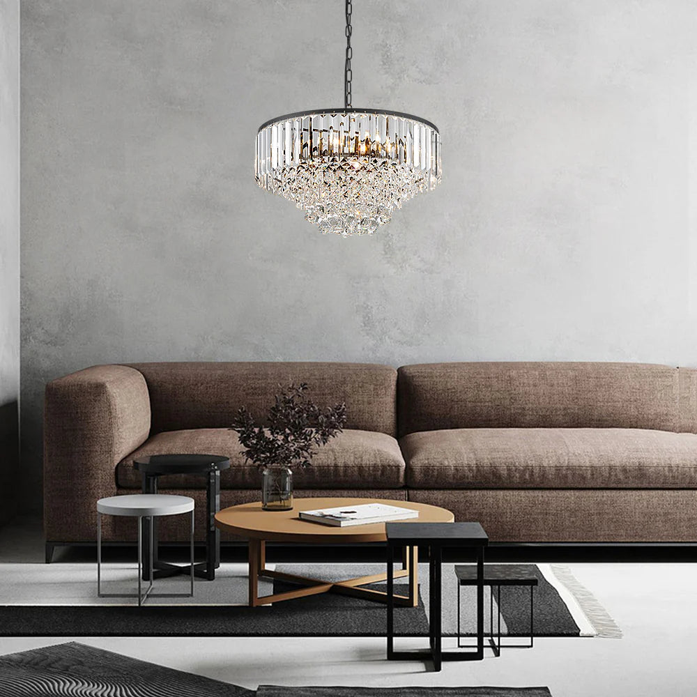 5-Light Tiered Drum Crystal Chandelier W17978