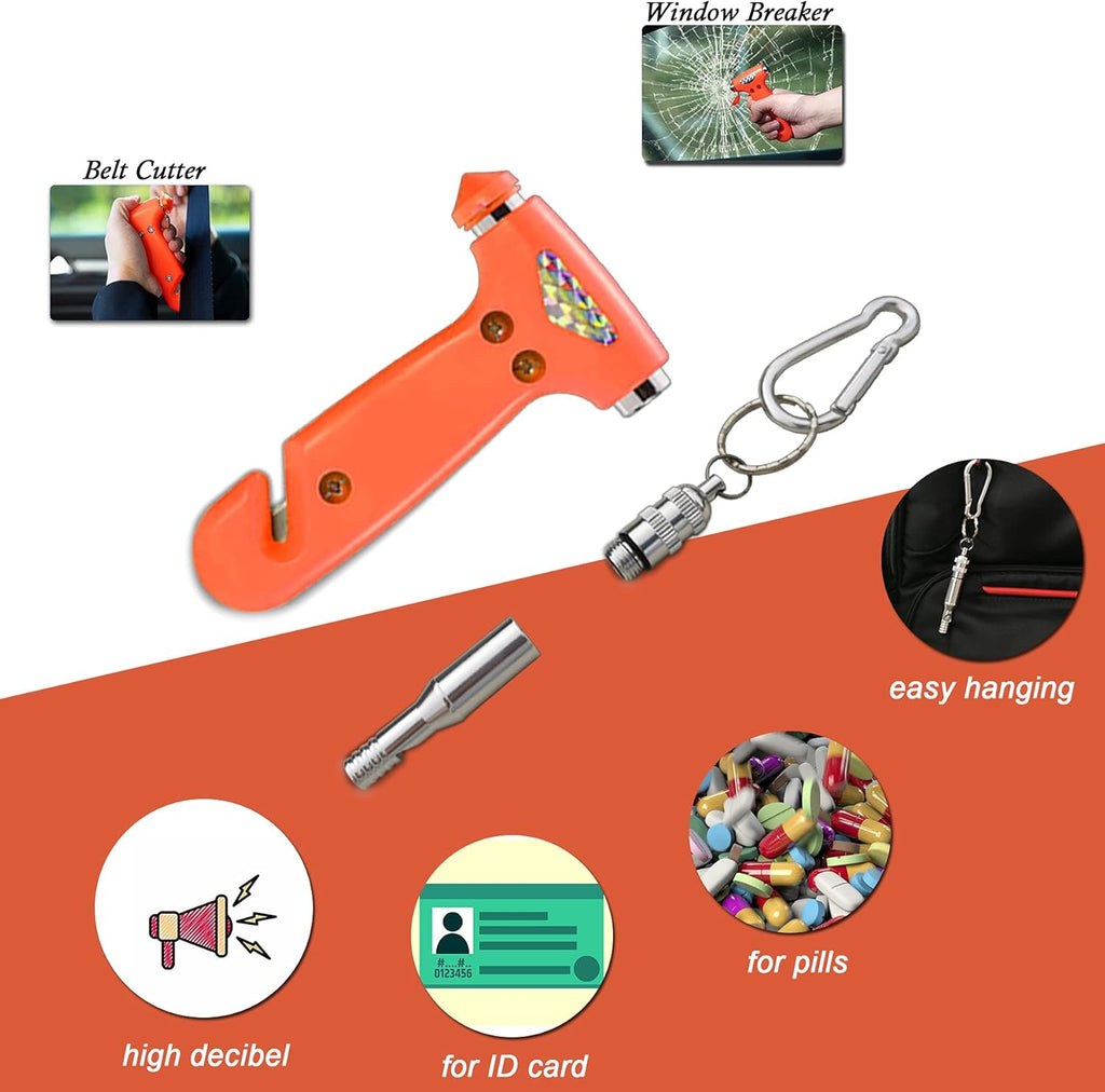 USB Rechargeable LED Road Flares Emergency Kit with Magnetic Hazard Lights Window Breaker Survival Whistle O290