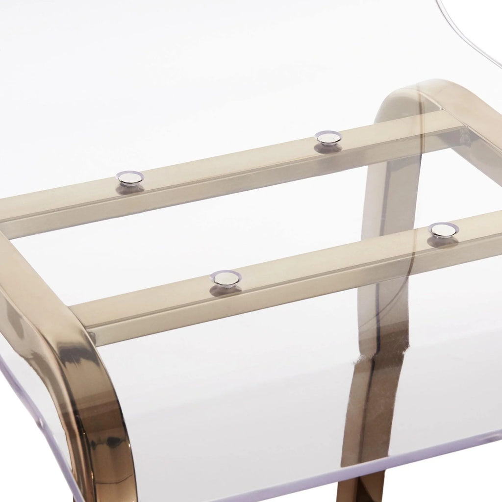 Champagne Gold Acrylic Swivel Bar Stools, Set 2 J1145