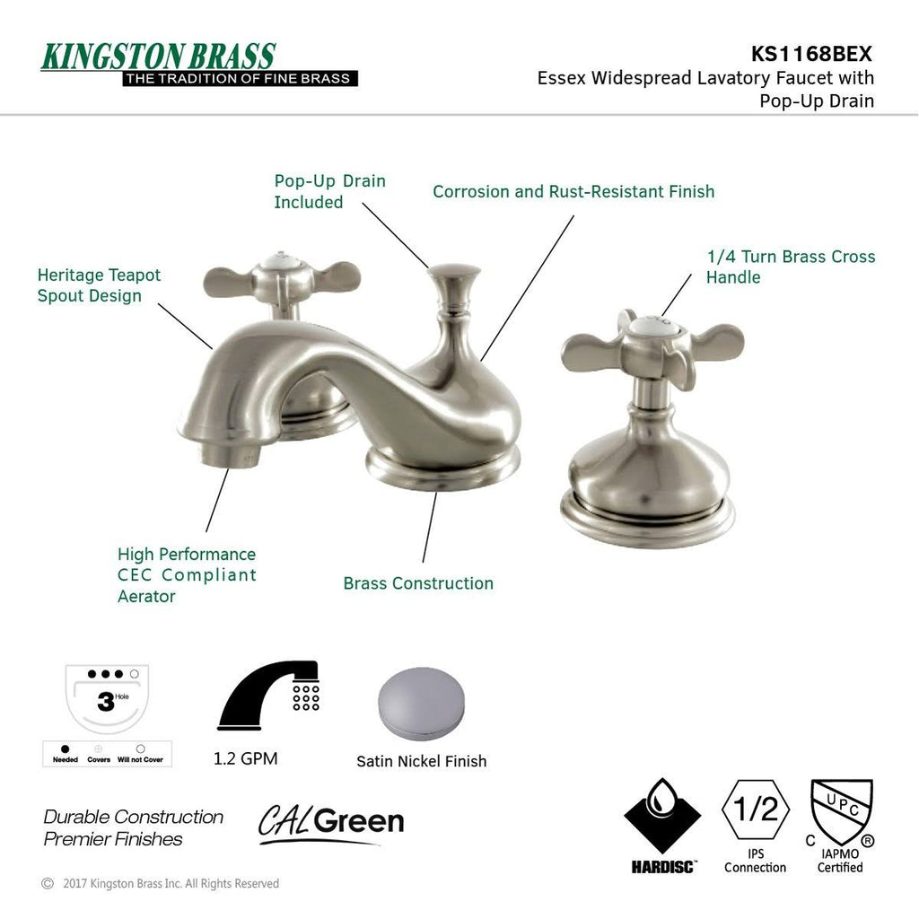 Polished Chrome Widespread Lavatory Faucet J650362