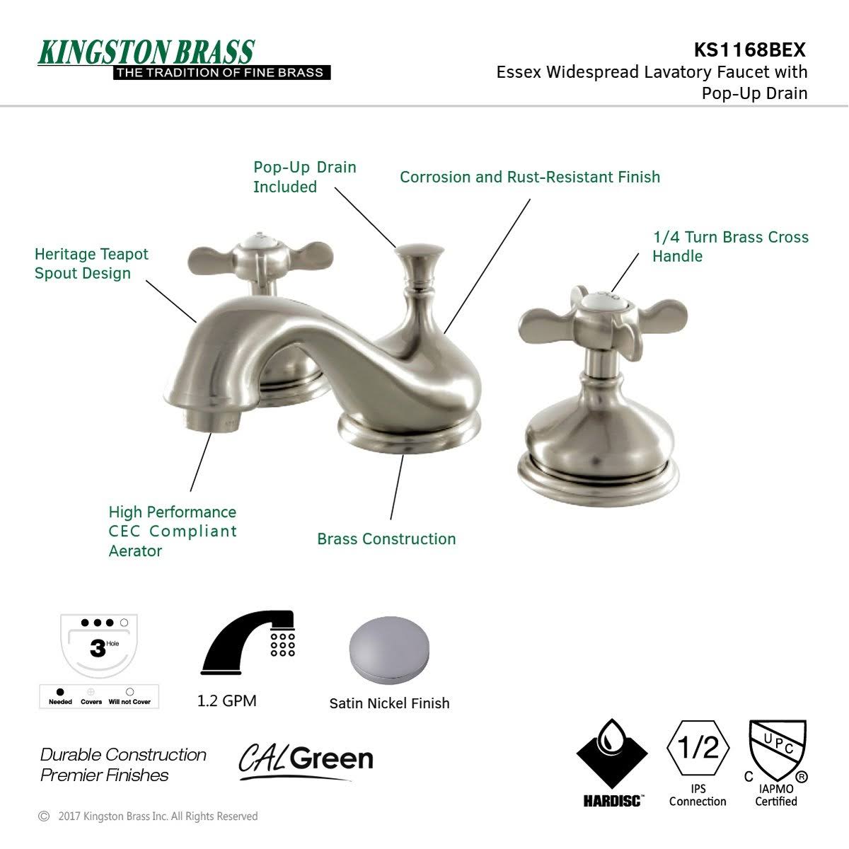Polished Chrome Widespread Lavatory Faucet J650362