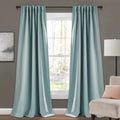 Blue 95" x 52" Insulated Back Tab Blackout Window Panel Pair B6327