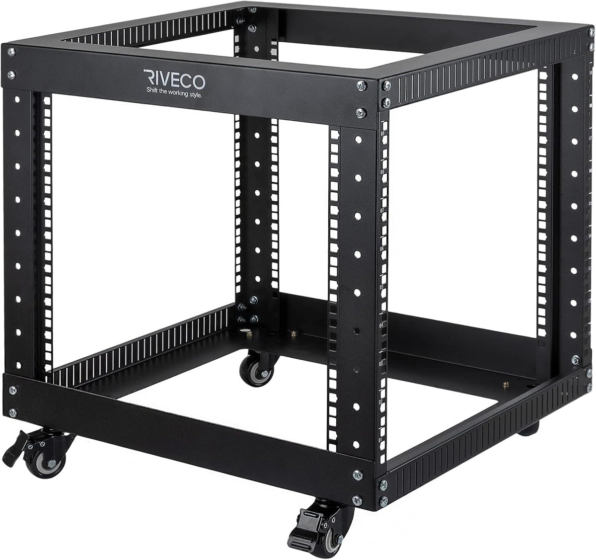 9U Open Frame Server Rack with Casters Black T310