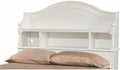 Full 4 Shelf Bookcase Headboard in White Wood N25309