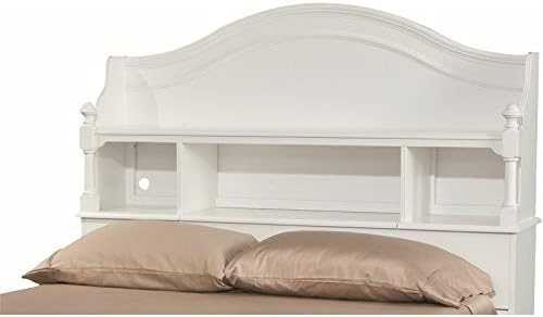 Full 4 Shelf Bookcase Headboard in White Wood N25309