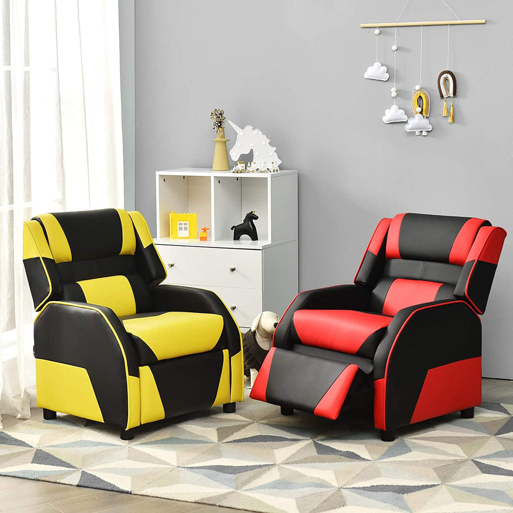 Red Ergonomic Leather Recliner Chair for Children U434513