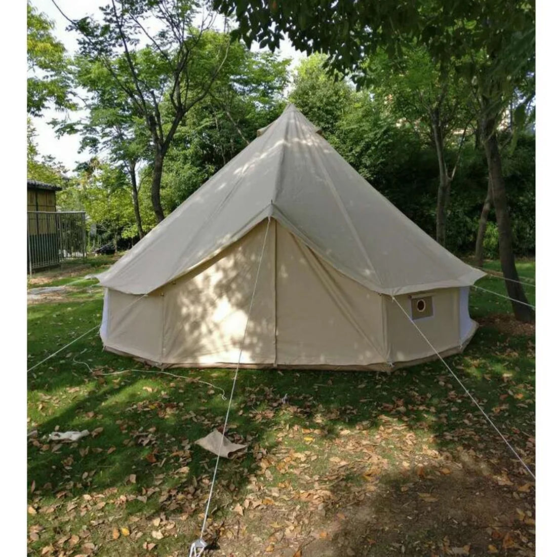 19.69ft Camping Bell Tent with Front Awning T83462