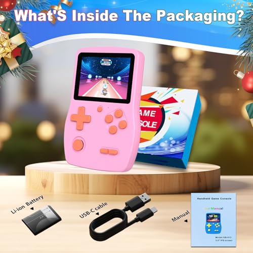 32 Bit Handheld Games with 139 Video Games 3.0 Inches IPS Screen Rechargeable Gaming Device (Blue) K162