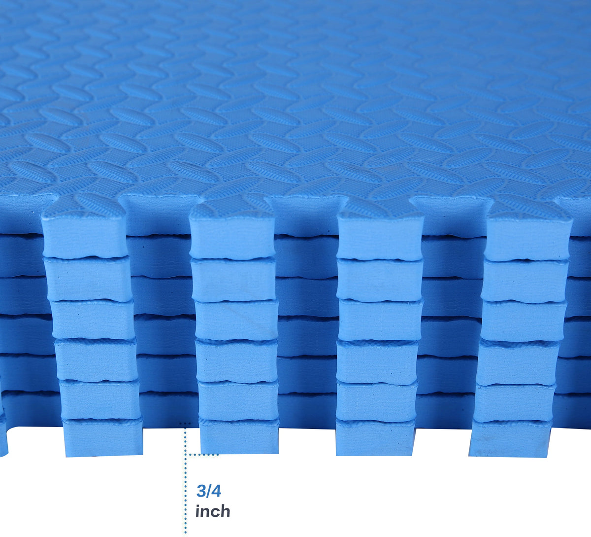 1 In. Thick EVA Foam Interlocking Exercise Mat, 18 Piece Black S7083