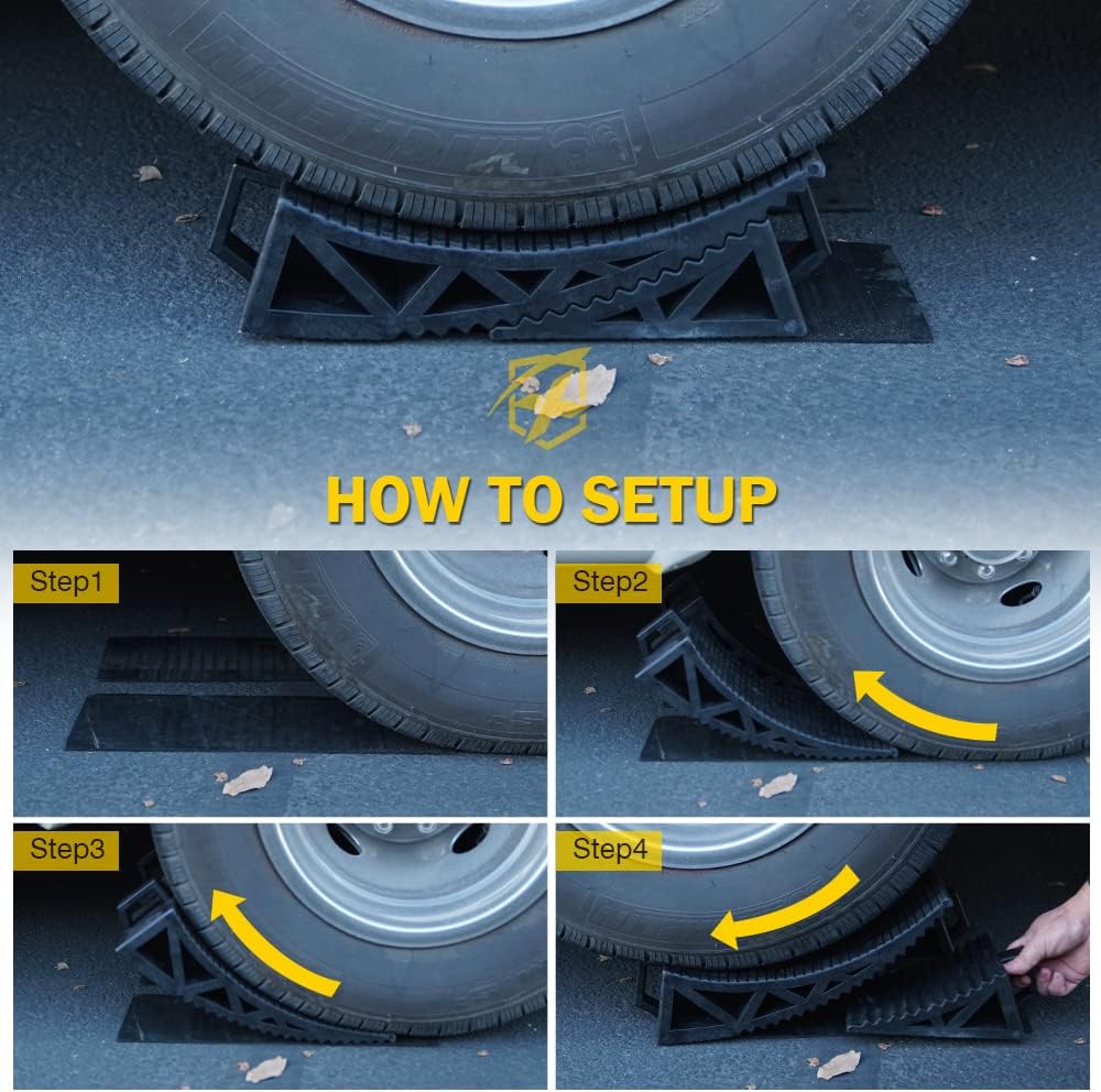 RV Leveling System Kit 2PCS with Anti-Slip Mats T1162