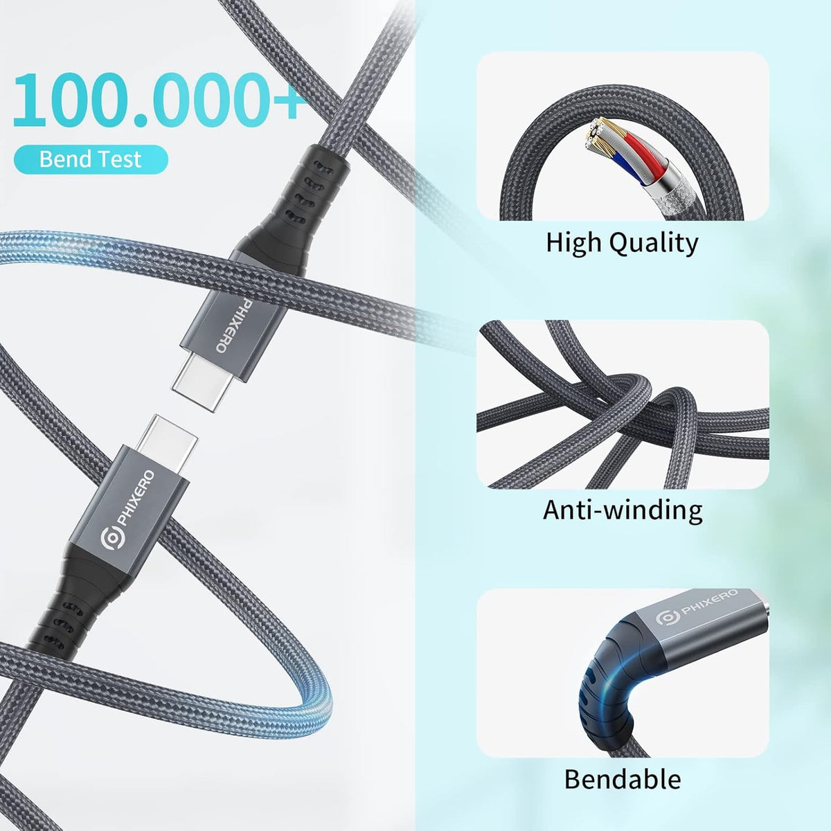 Thunderbolt 4 Full-Featured Cable, 2 Meter (6.6 ft), 40Gbps, 100W, 8K@60Hz, Pack of 2 K785606