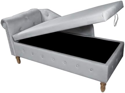 Velvet Chaise Lounge Chair with Button Tufted and Lumbar Pillow Q926