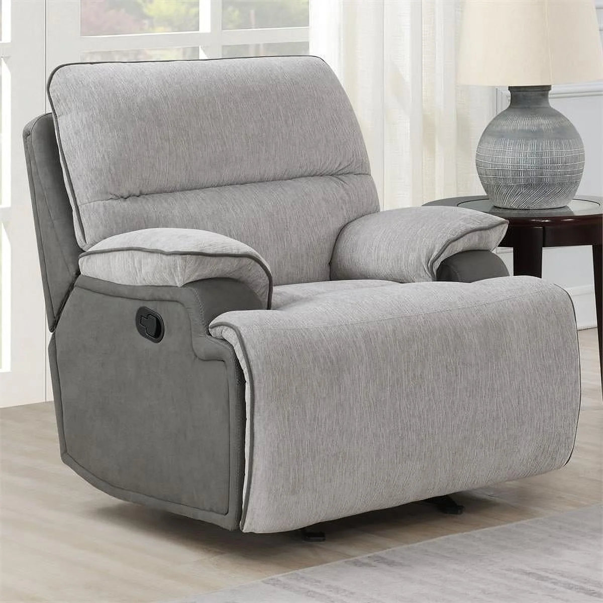 Light Gray Fabric Recliner Chair T8962