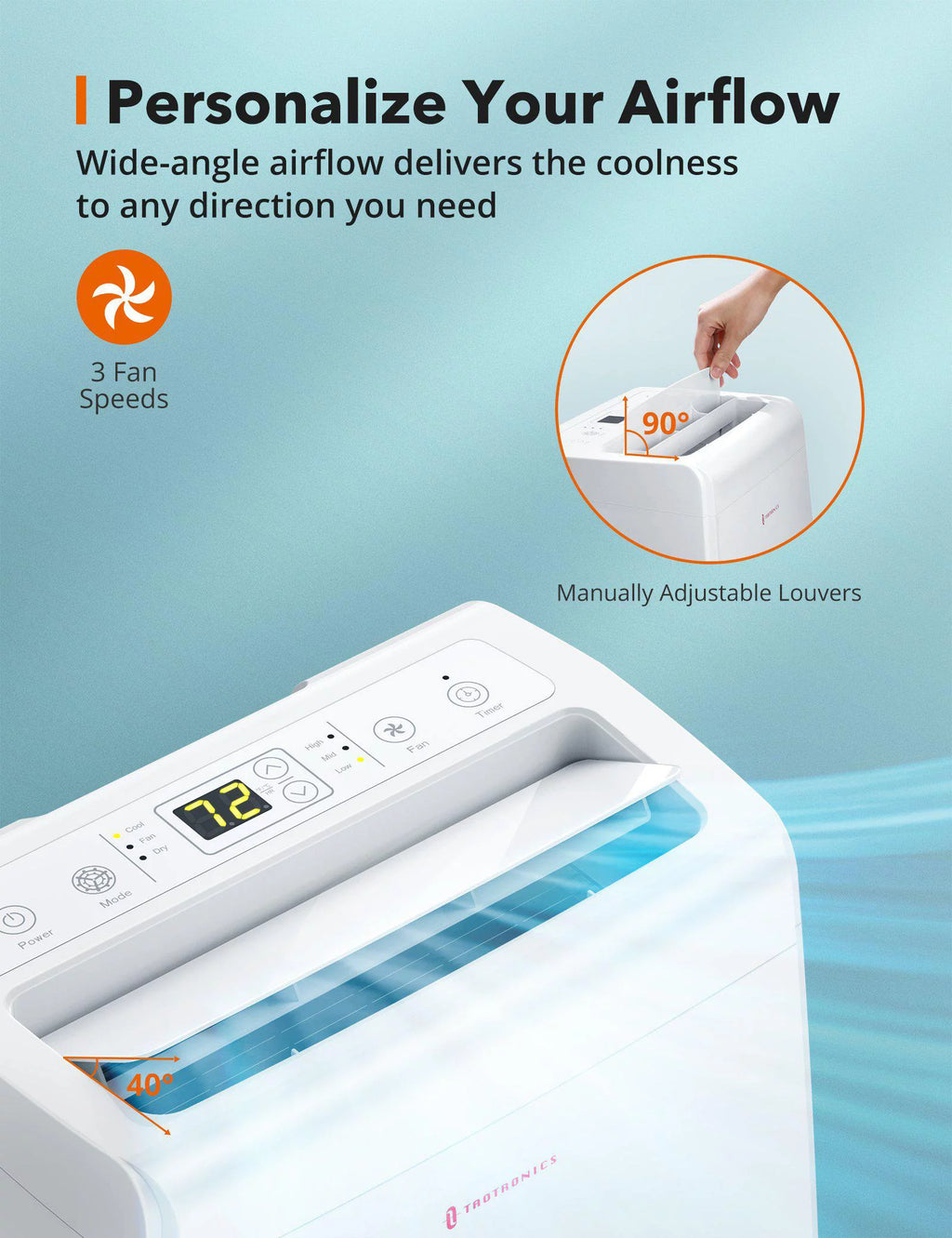10,200-BTU 115V 3-in-1 Portable Air Conditioner, Dehumidifier, & Fan S2951
