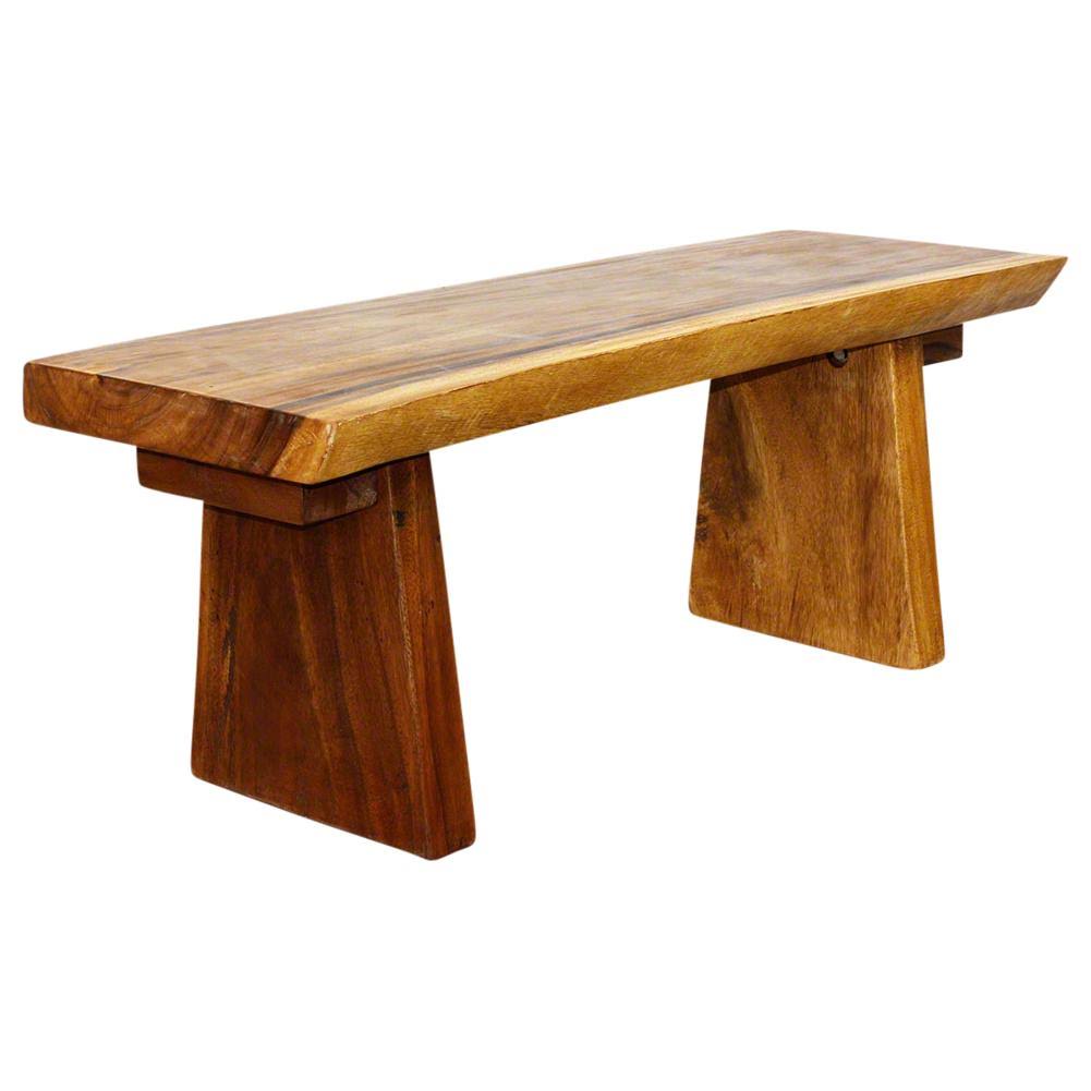 Wood Natural Edge Bench 48 in x 18 x 18 in H KD Oak Oil W687