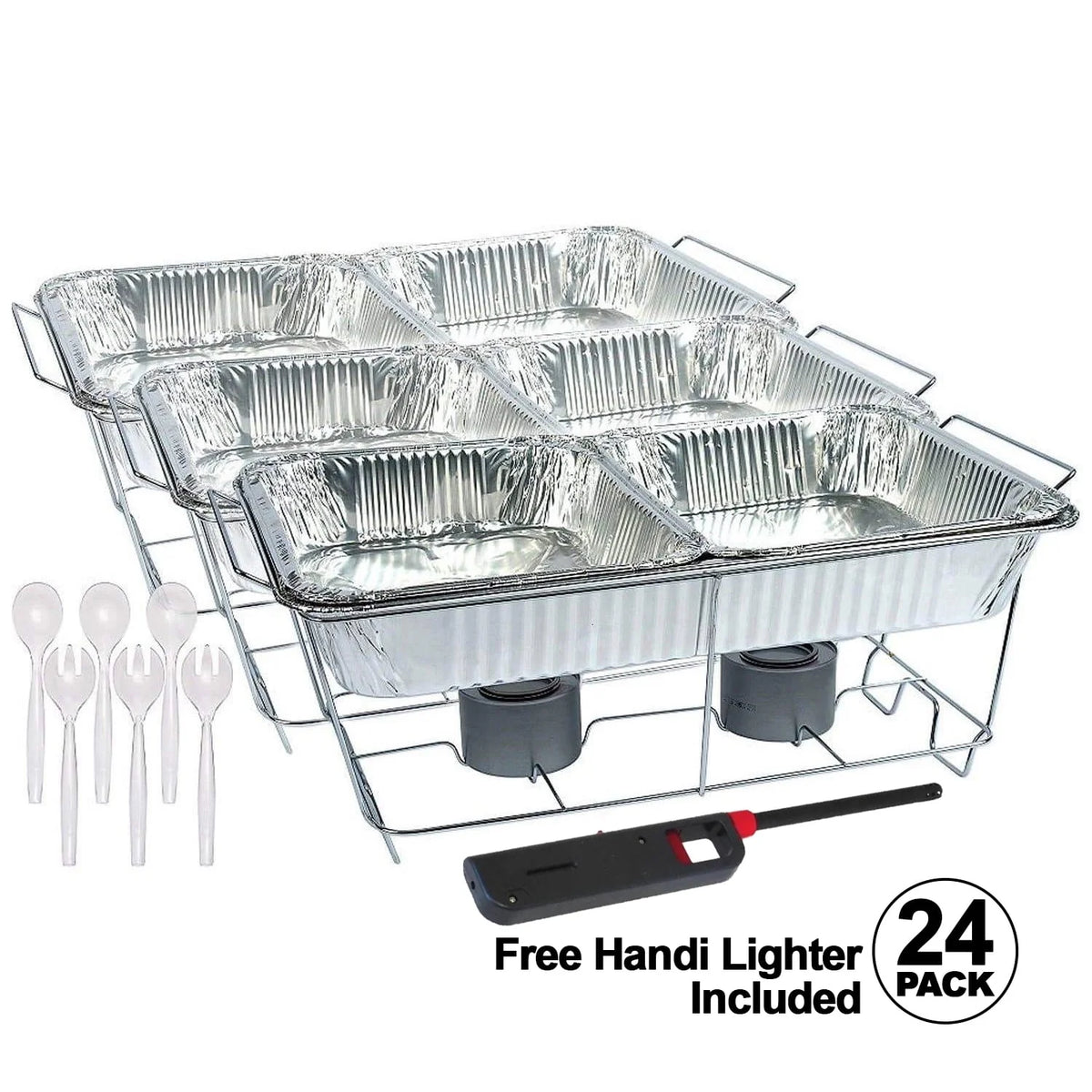 Disposable Aluminum Chafing Dish Buffet Set 24PC X874901