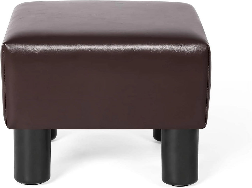 Brown Square PU Leather Ottoman L74115