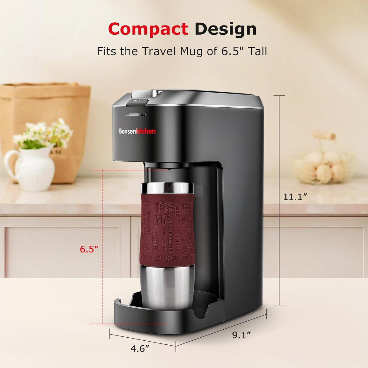 Single Serve Coffee Maker for K Cup Capsule, Brew Sizes 6 to 12oz M647330