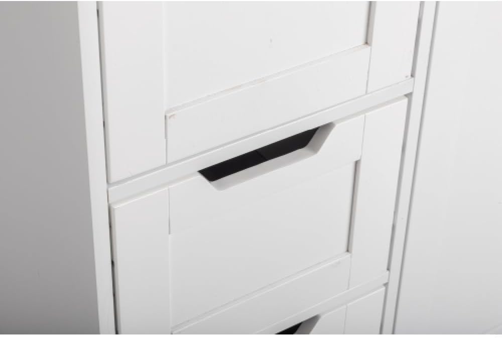 White Bathroom Storage Cabinet with Doors and Drawers 31.5" L x 11.81" W x 31.5" H N357