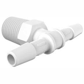 1/4-19 BSP to 1/4x22 Barbed Tee, Natural Nylon F138
