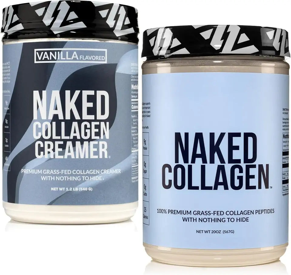 Collagen Coffee Creamer Vanilla 40 Servings and Collagen Peptides Protein Powder Unflavored 60 Servings Bundle D321933