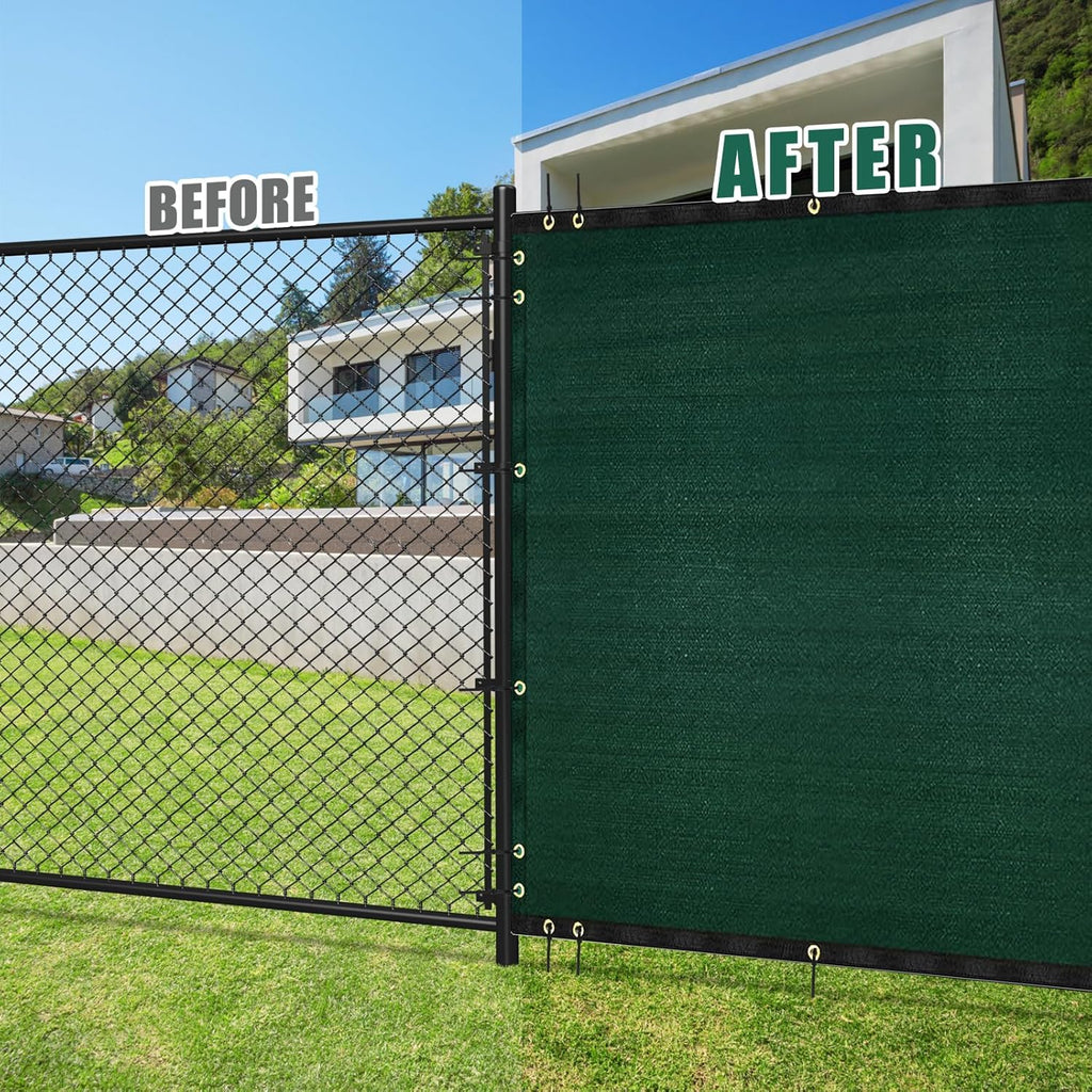 Green 6' x 50' Heavy Duty Privacy Fence Screen with Brass Grommets C8947