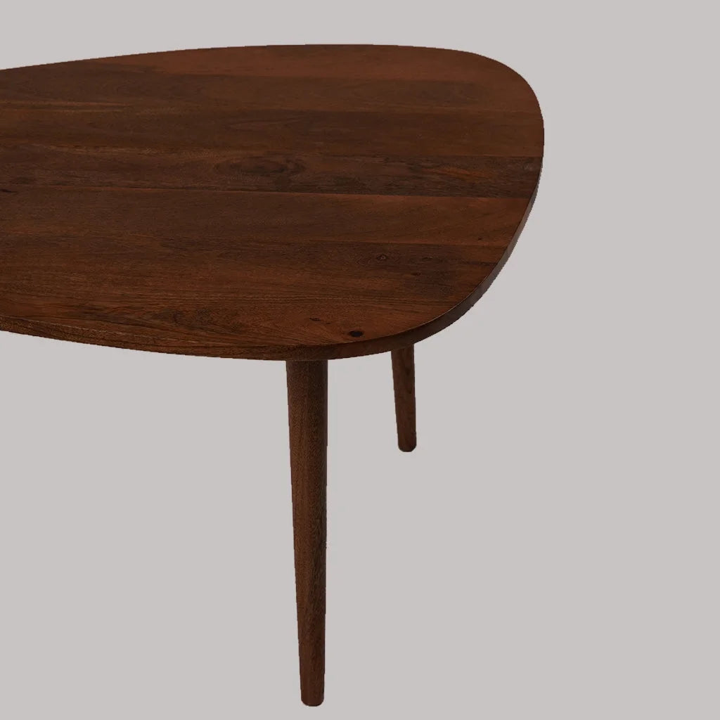Handmade Light Walnut Drop Shaped Wood Coffee Table V234780