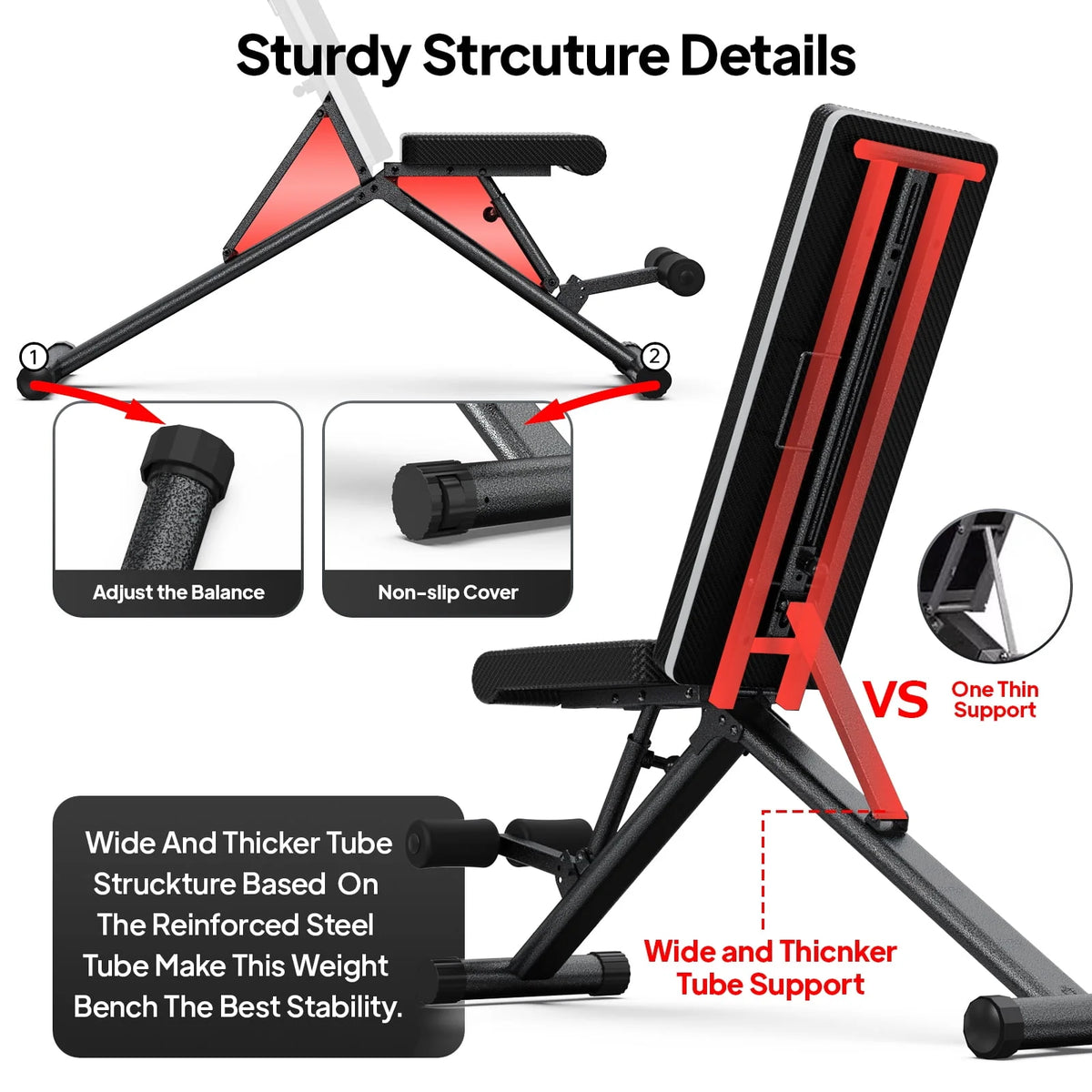 Foldable Adjustable Weight Bench D13964