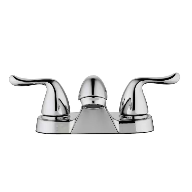 4 in. Centerset Double-Handle Low-Arc Bathroom Faucet Polished Chrome 2-Pack V216