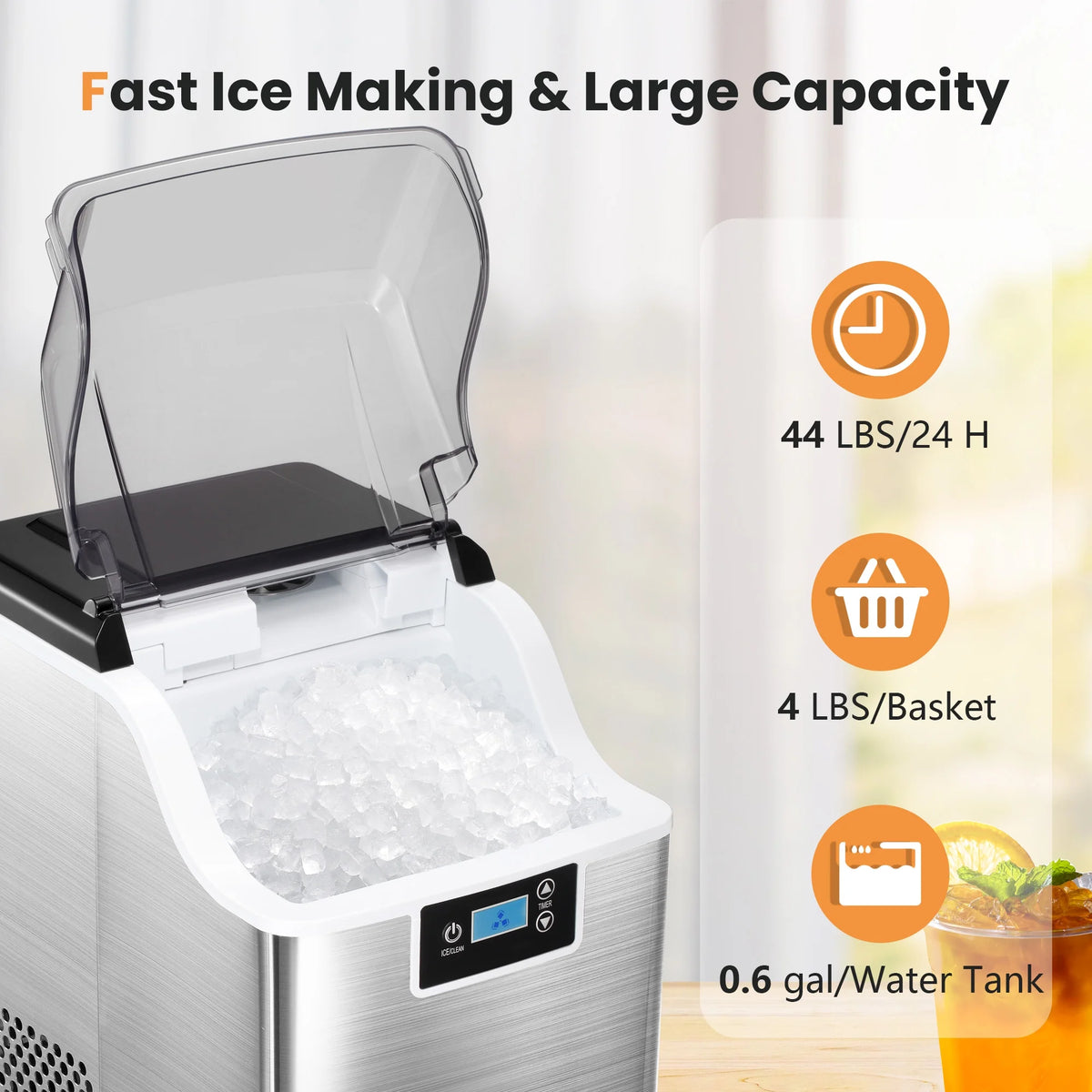 Silver Countertop Ice Maker L26344