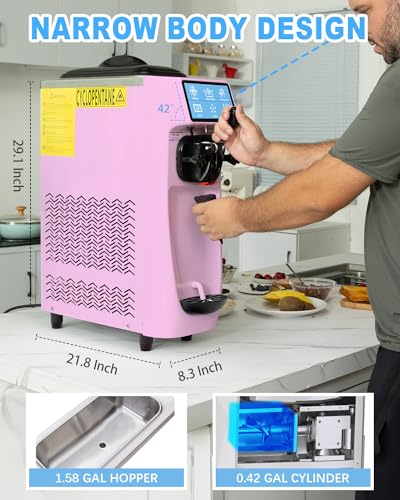 1050W Soft Serve Ice Cream Machine with 1.6 Gal Tank D437334
