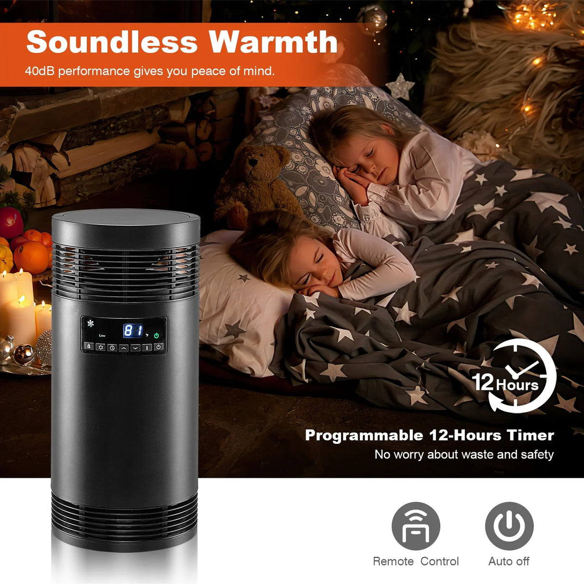 1500W PTC Ceramic Space Heater with Thermostat S894542