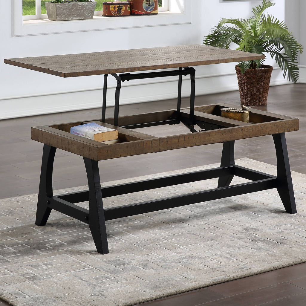 Caramel and Ebony Lift-Top Coffee Table O2848