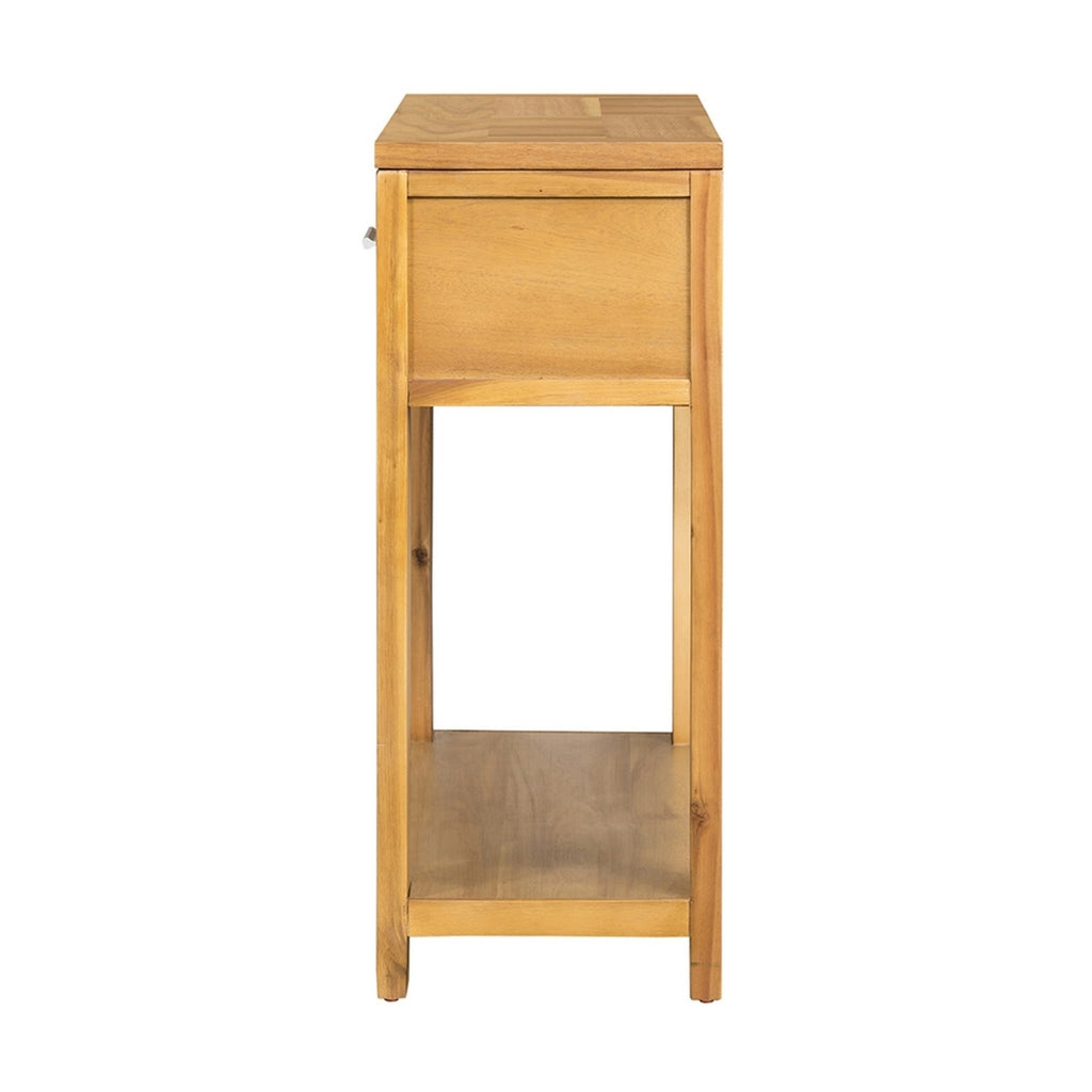 Walnut Brown Finish Acacia Wood Console Table with 2 Drawers W10918